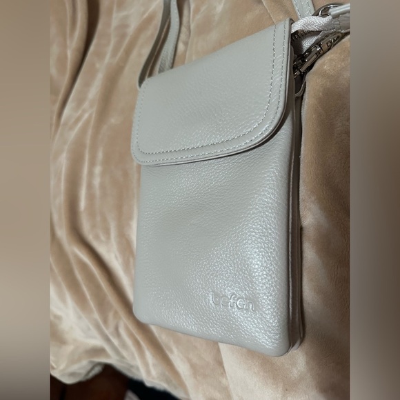 Befen leather phone bag in cream - Picture 2 of 7